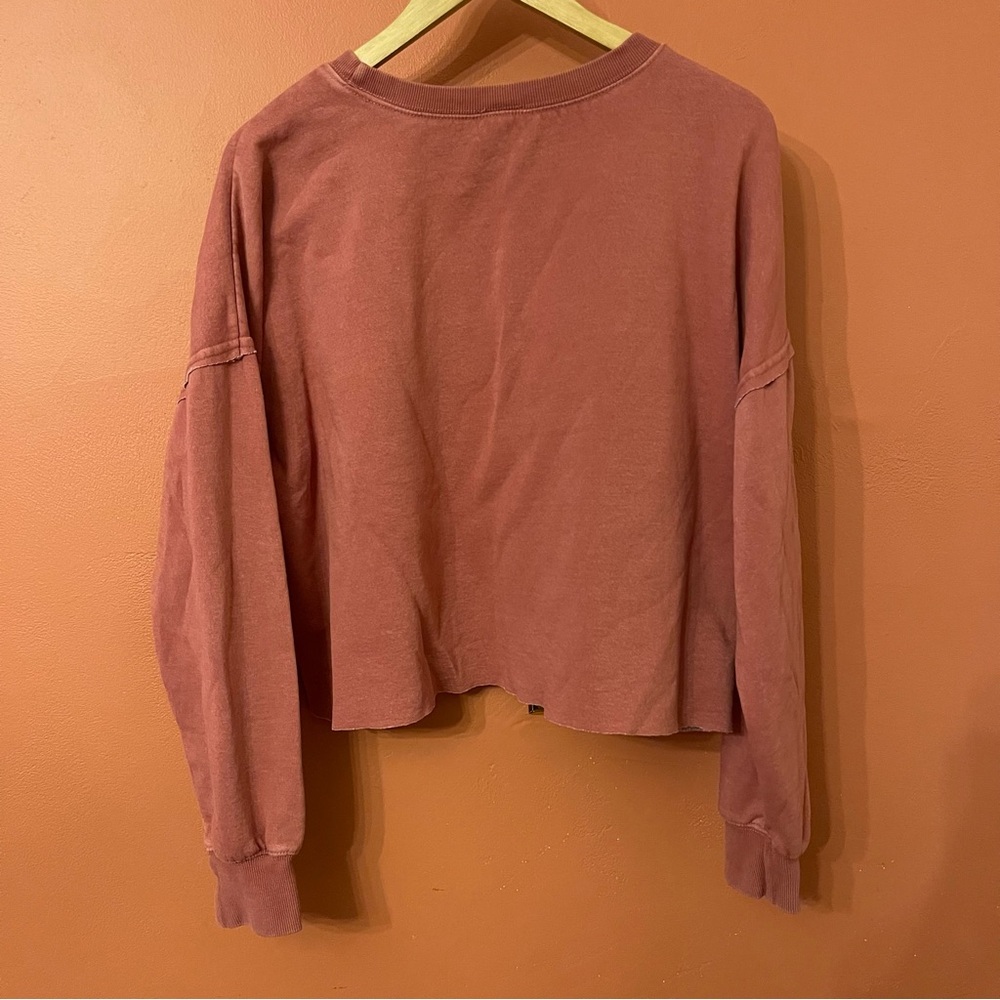 Women's Rust crop Sweatshirt - Picture 2 of 3
